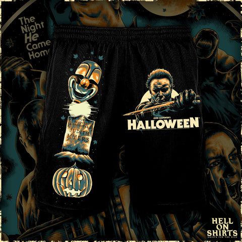 HALLOWEEN "DEATH HAS COME" MESH SHORTS PRE ORDER
